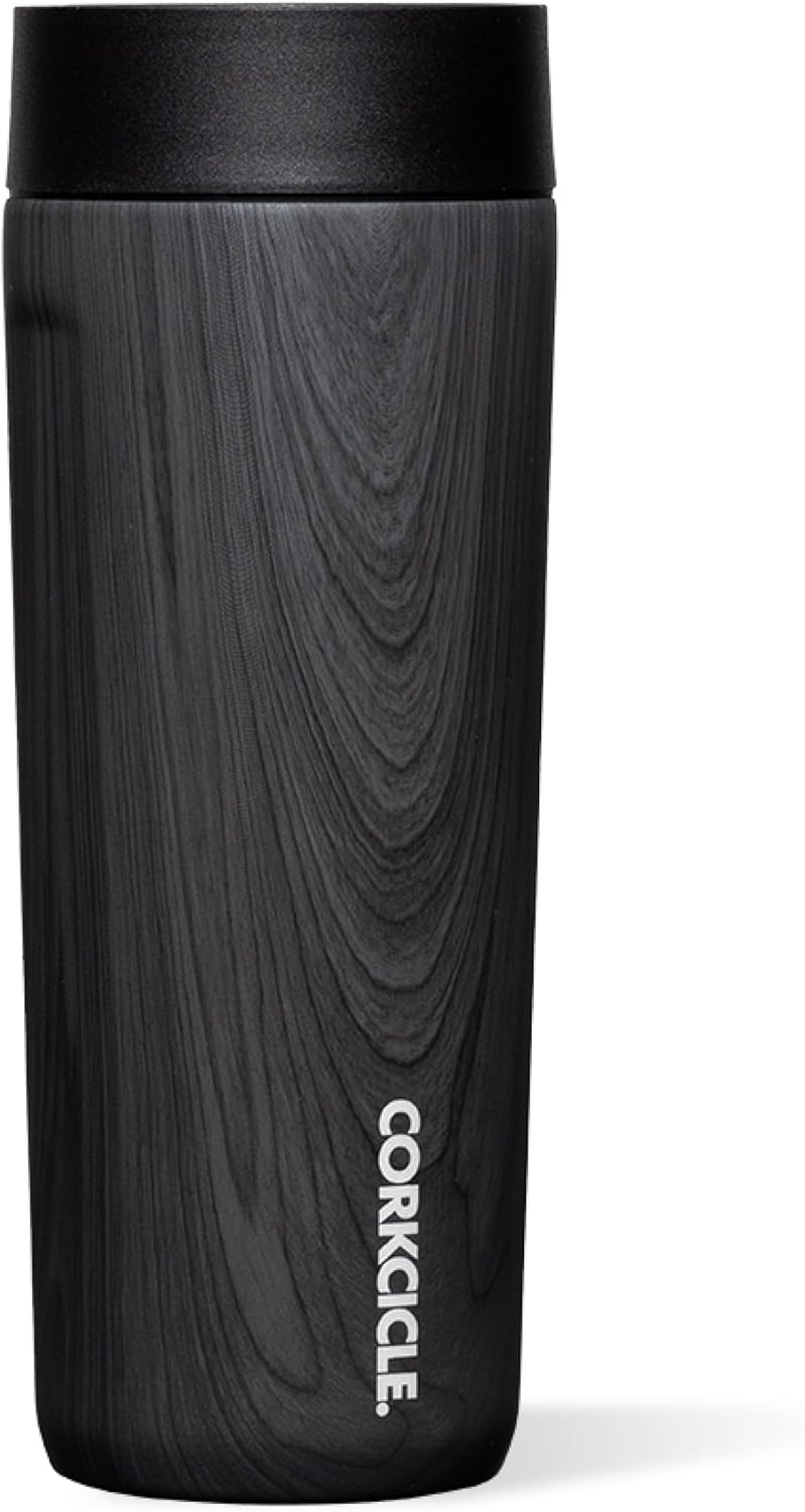 CORKCICLE Commuter Cup Travel Mug - Insulated Coffee Mug with Lid - Keeps Drinks Cold 18 Hours - 360° Spill-Proof Sip Lid - Holiday Gift - Great for Gifting Warmth - 17 oz - Burnt Wood - Image 1