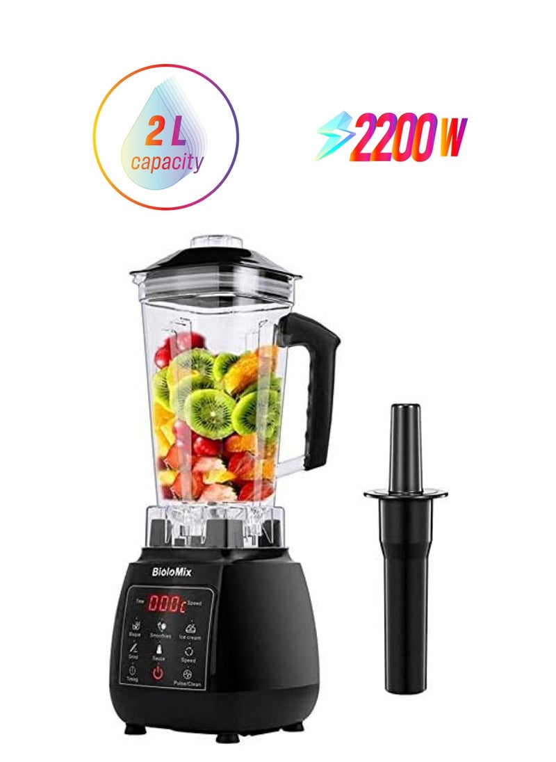 Biolomix - Countertop Digital Touchscreen Blender - 2L Jug, Smart Settings With Led Display, Adjustable Timer & Speed, Peak 2200W Powerful Motor For Milkshakes, Smoothies And Sauces - Image 1