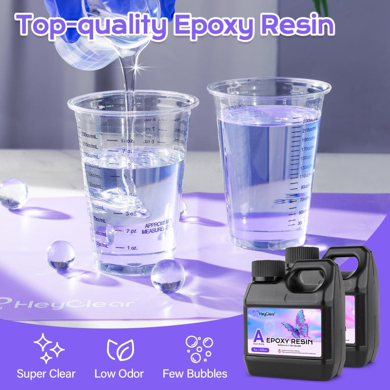 HeyClear Epoxy Resin Kit with Molds for Beginners -18 oz Super Clear and Hard Resina Complete Craft Supplies Set for Starter Casting Arts Crafts for Adults, DIY Creation Gifts - Image 4