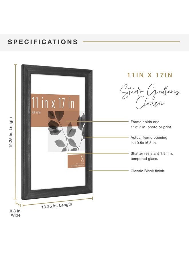 MCS Classic Studio Gallery Frame, Black Woodgrain, 11 x 17 in, Single - Image 3
