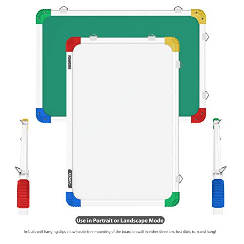 Pragati Systems® Genius Non-Magnetic Double-Sided White Board and Chalk Board for Kids, Home & Kitchen | Compact & Convenient Marker & Chalk Writing Board | Extra Small Size 1x1.5 Feet (Pack of 1) - Image 5
