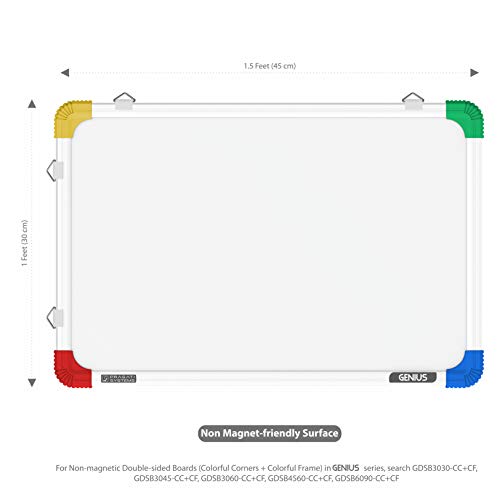 Pragati Systems® Genius Non-Magnetic Double-Sided White Board and Chalk Board for Kids, Home & Kitchen | Compact & Convenient Marker & Chalk Writing Board | Extra Small Size 1x1.5 Feet (Pack of 1) - Image 2