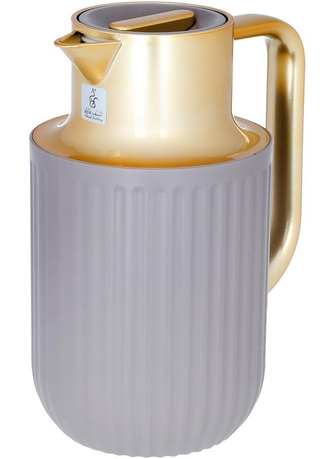 Everest Laura Plastic Thermos 1 Liter Golden Light Brown Handle  - Image 2