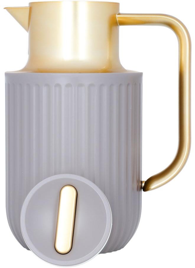 Everest Laura Plastic Thermos 1 Liter Golden Light Brown Handle  - Image 3