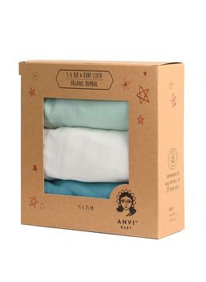 Anvi Baby Set of 3 Organic Bamboo Burp and Bib Cloth Cirrus  - Image 2