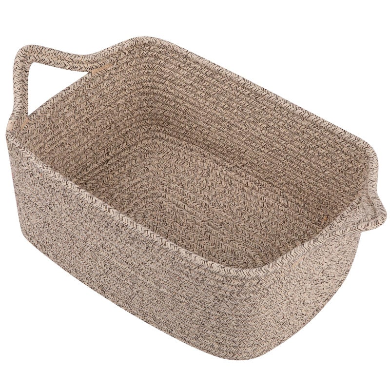 OIAHOMY Woven Basket, Gift Basket Empty with Gift Bags and Ribbons, Rope Basket for Baby Showers, Storage Basket with Handles for Nursery, Pet Toy Basket - Brown - Image 1