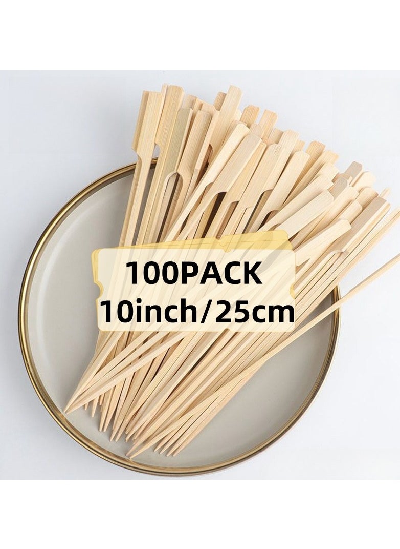 Generic 100 PCS Bamboo Skewers, Natural wooden Food Grade, Cocktail sticks for Marshmallow Fruit Skewers BBQ Store  - Image 1