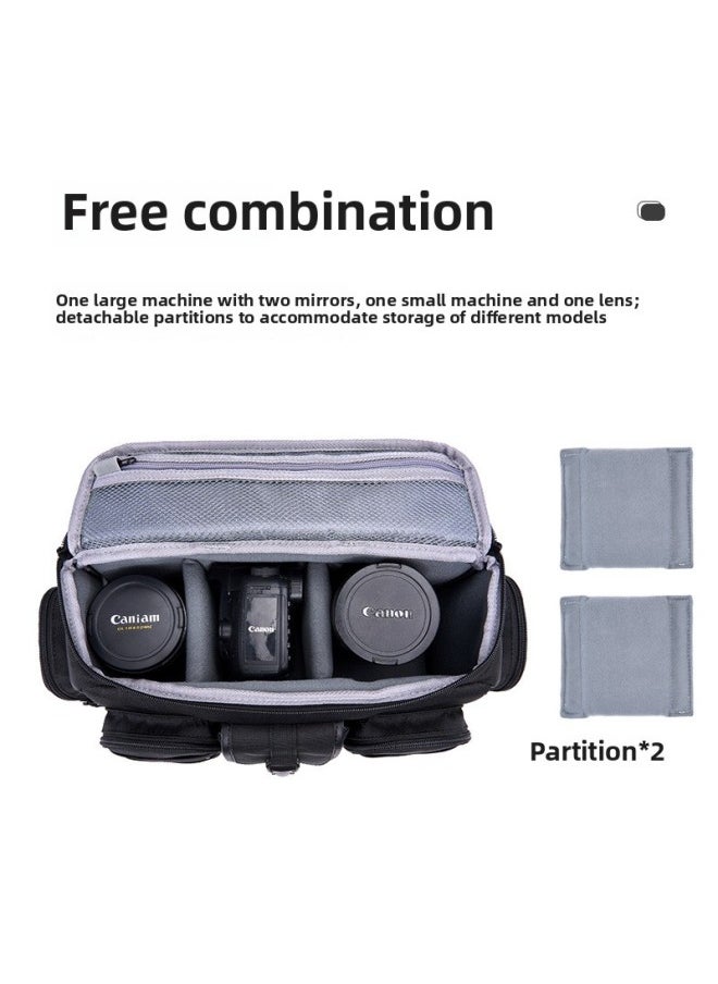 Generic Cwatcun Hong Kong SLR Camera Bag Men's Waist Bag Micro Single Portable Professional Photography Bag Crossbody Waterproof Storage Bag-Color:D96 + Small Black (one Pack For Multiple Purposes + One Machine And One Mirror + Lifetime Warranty)  - Image 5