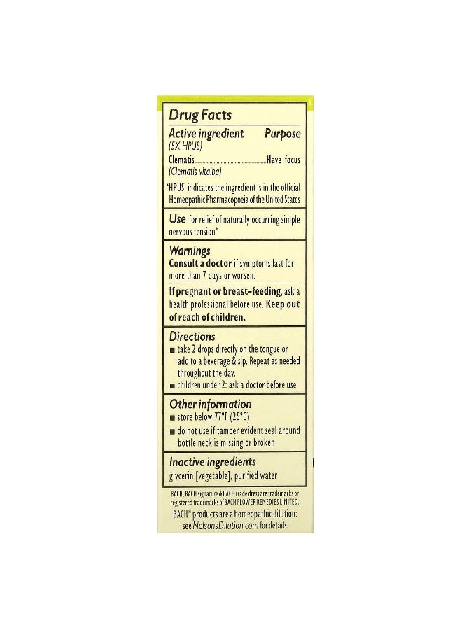 Bach, Original Flower Remedies, Clematis, 0.35 fl oz (10 ml) - Image 2