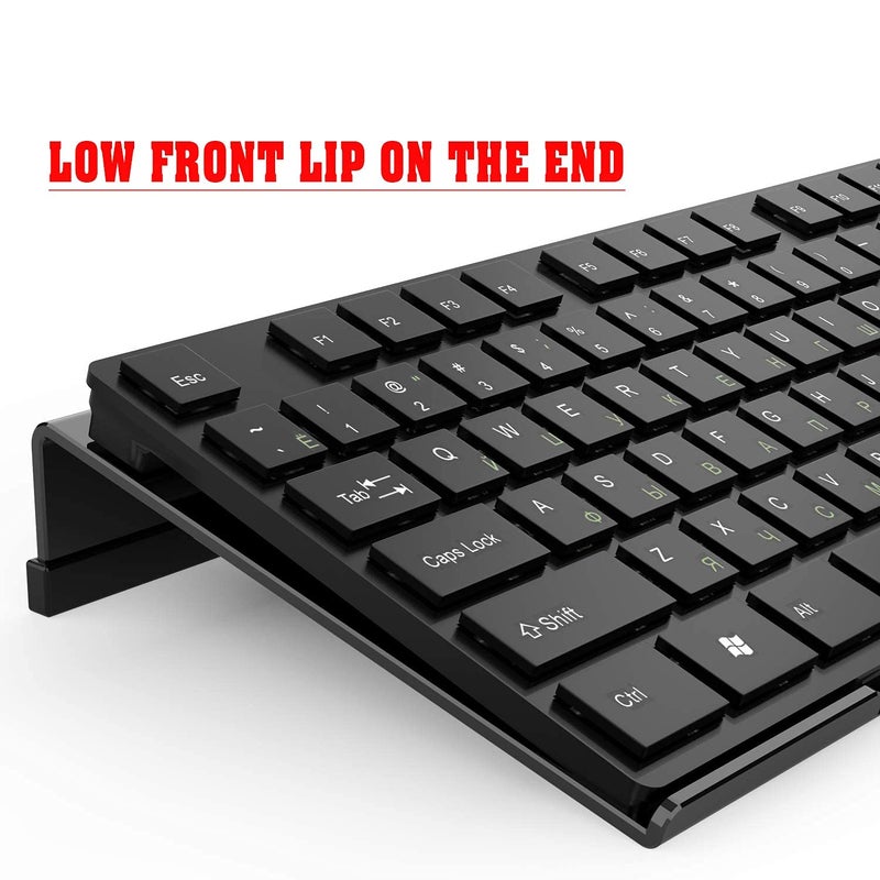 KOTEMON Acrylic Tilted Computer Keyboard Stand for Ergonomic Typing, Keyboard Tray Holder with Silicone Non-Slip Case, Black - Image 3