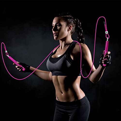 Wastou Jump Rope, Wastou Speed Jumping Rope for Training Fitness Exercise, Adjustable Adults Workout Skipping Rope for Men, Women, Kids, Girls (Pink-B) - Image 5