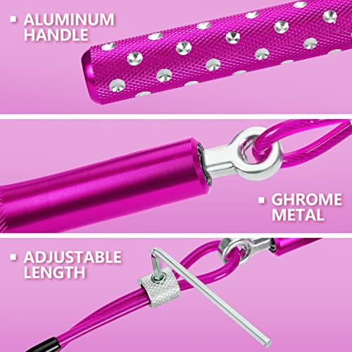 Wastou Jump Rope, Wastou Speed Jumping Rope for Training Fitness Exercise, Adjustable Adults Workout Skipping Rope for Men, Women, Kids, Girls (Pink-B) - Image 3