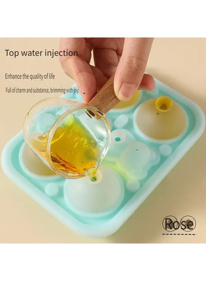 Blue Pink Food Grade Silicone Rose Flower Ice Cube Mold Reusable Non Toxic Ice Tray Easy Release Dishwasher Safe - Image 5