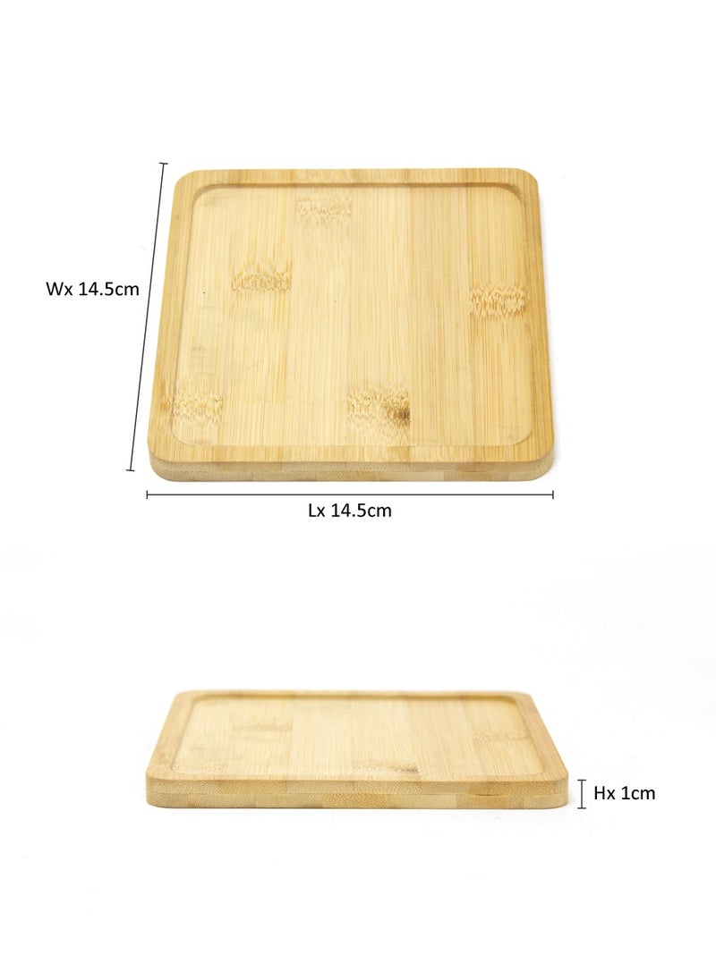 BLACKSTONE - Cast Iron Mini Square Skillet with Wooden Sizzler Plate 13cm - Image 1