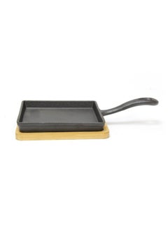 BLACKSTONE Cast Iron Mini Square Skillet with Wooden Sizzler Plate 13cm  - Image 4
