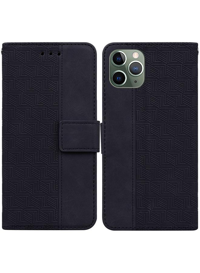 اس-توب جراب هاتف iPhone 11 Pro مصنوع من الجلد المنقوش هندسيًا - Image 1