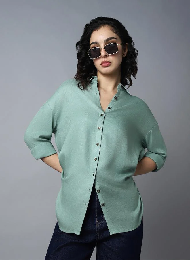 HIGH STAR Solid Long Sleeves Regular Fit Shirt by Styli