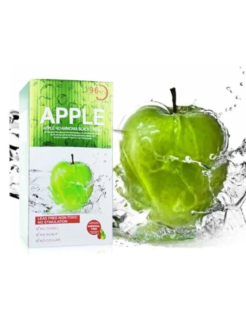 Apple Ammonia Free Apple Fruit Extract Hair Dye Cream 96H To Long Lasting Color for Hair and Beard(black) - Image 3