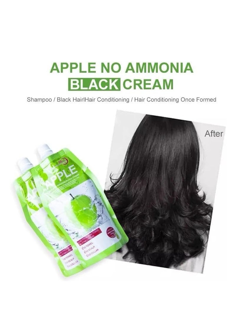 Apple Ammonia Free Apple Fruit Extract Hair Dye Cream 96H To Long Lasting Color for Hair and Beard(black) - Image 4