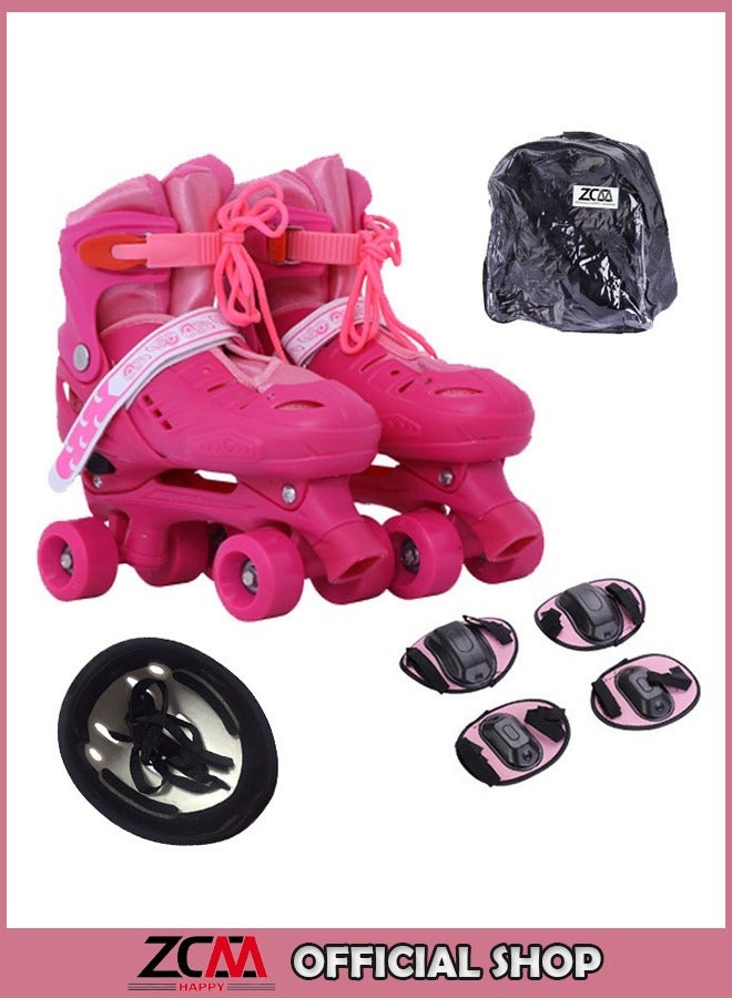 ZCM-HAPPY Kids Unisex Four Wheel Roller Skating Shoes - Image 1