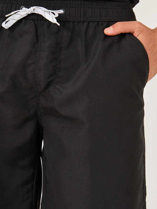 Styli Styli Solid Knee Length Shorts with Drawstring