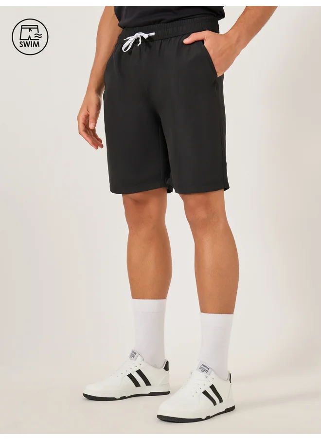 Styli Styli Solid Knee Length Shorts with Drawstring
