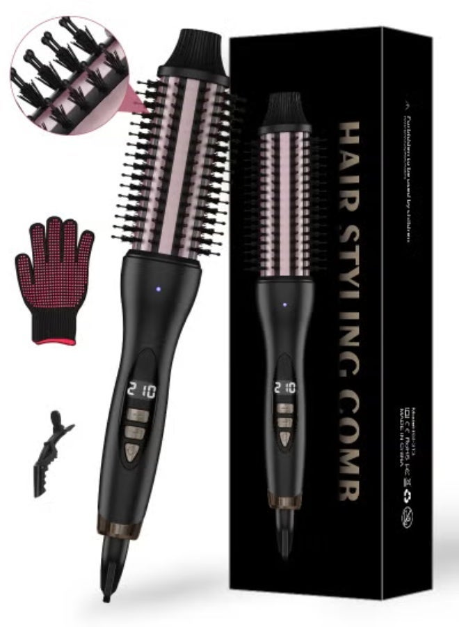 BESTIS Thermal Brush, 1.5 Inch Curling Iron for Long Dry Hair, Heated Round Brush, 30s Fast Heat for Perfect Straight Hair And Voluminous Curls, Anti-Scald Nylon Bristles - Image 1