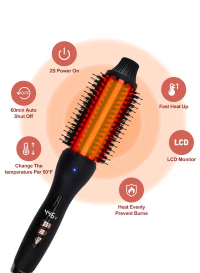 BESTIS Thermal Brush, 1.5 Inch Curling Iron for Long Dry Hair, Heated Round Brush, 30s Fast Heat for Perfect Straight Hair And Voluminous Curls, Anti-Scald Nylon Bristles - Image 4