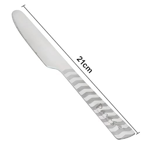 Parage 6 Pieces Stainless Steel Butter Knives Set | Premium Dessert Knife Set with Elegant Arrow Design Handles | 20.5 cm Long Cutlery Set for Dining, Breakfast, Parties & Kitchen Use | Durable Tableware for Home, Hotels & Restaurants - Image 4