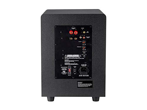 Monoprice Premium Select Subwoofer - 8-Inch Woofer, 200 Watt, 4 Ohm Nominal Impedance, Auto On/Off, Black - Image 4