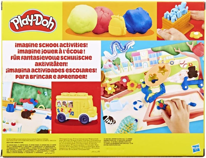 Play-Doh 0School Day Adventures Playset with Playmat, 15 Tools, 9 Colors, Preschool Toys for 3 Year Olds & Up - Image 4
