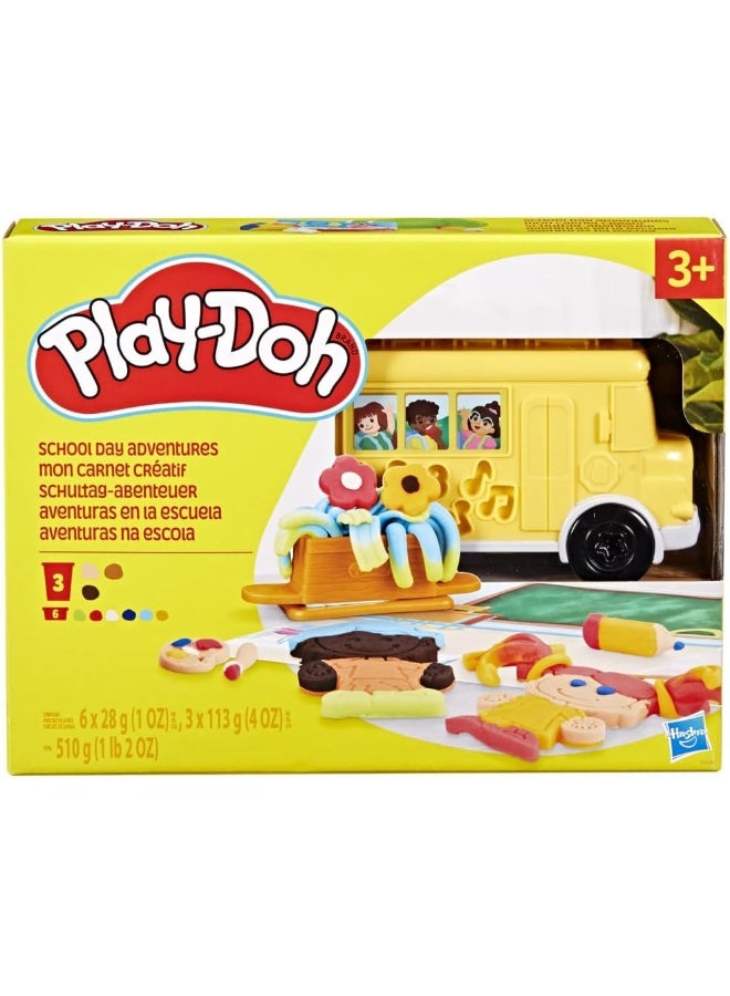 Play-Doh 0School Day Adventures Playset with Playmat, 15 Tools, 9 Colors, Preschool Toys for 3 Year Olds & Up - Image 2