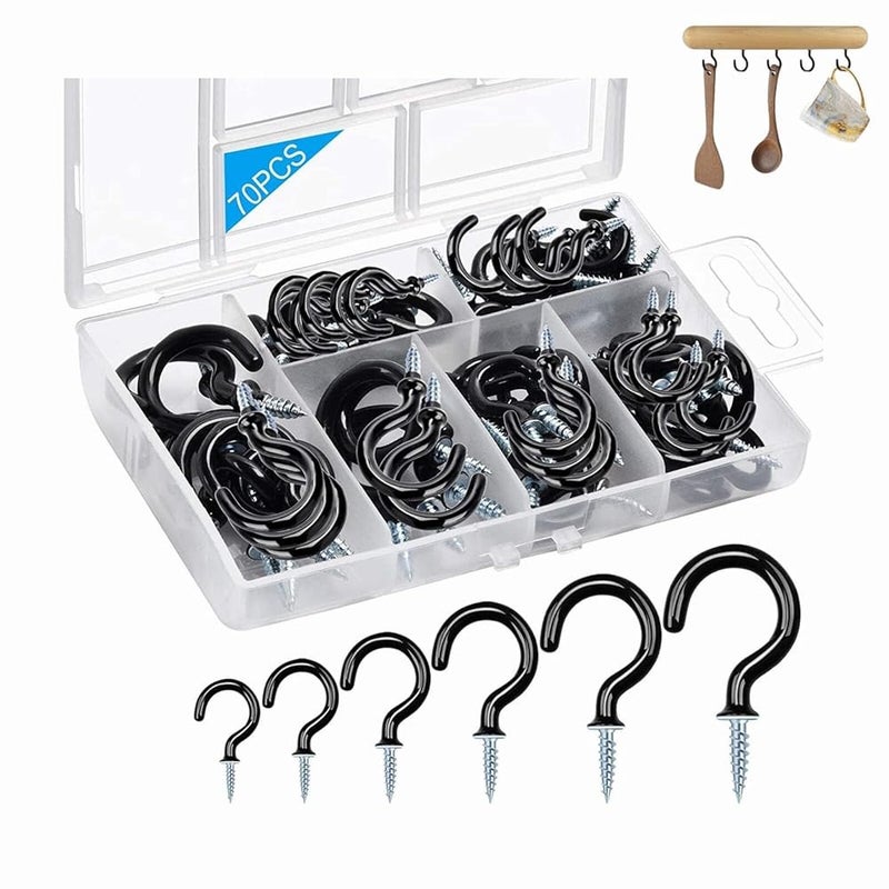 Ceiling Hooks – Stainless Steel, Screw in, for Hanging Plants, Lights, 10 Pack