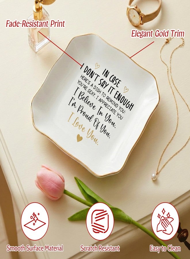 OASSIE Anniversary Couple Gifts for Women - 4"x4" Ceramic Jewelry Dish Tray - Romantic Wedding Anniversary Engagement Gifts for Her Women, Wife Birthday Gift Ideas, Girlfriend Gift, Decorative Tray - Image 4