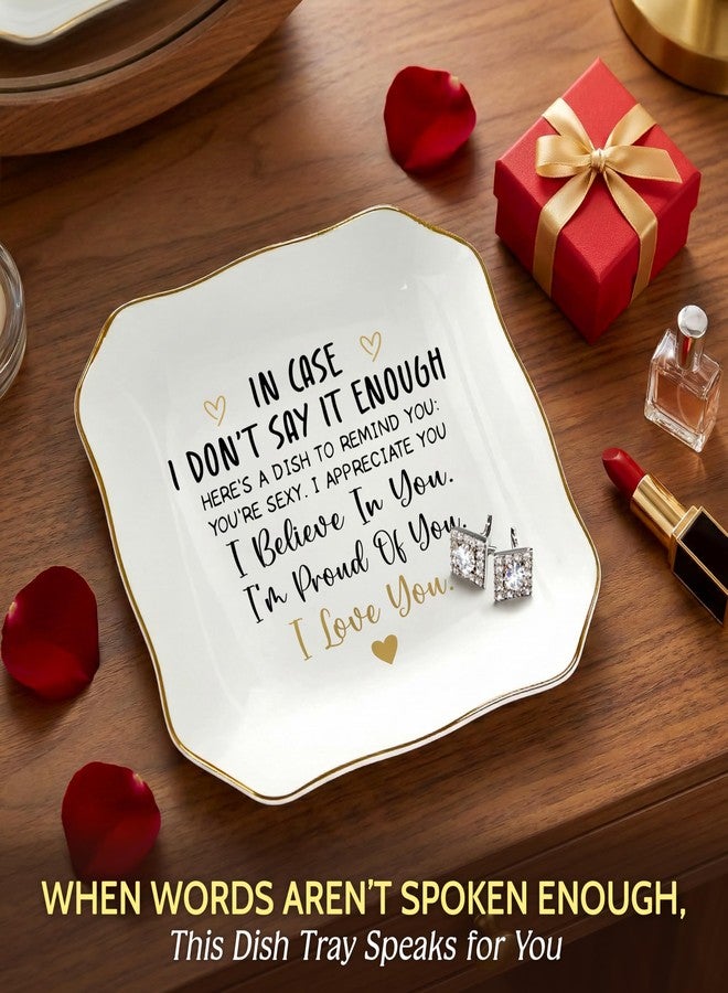 OASSIE Anniversary Couple Gifts for Women - 4"x4" Ceramic Jewelry Dish Tray - Romantic Wedding Anniversary Engagement Gifts for Her Women, Wife Birthday Gift Ideas, Girlfriend Gift, Decorative Tray - Image 2
