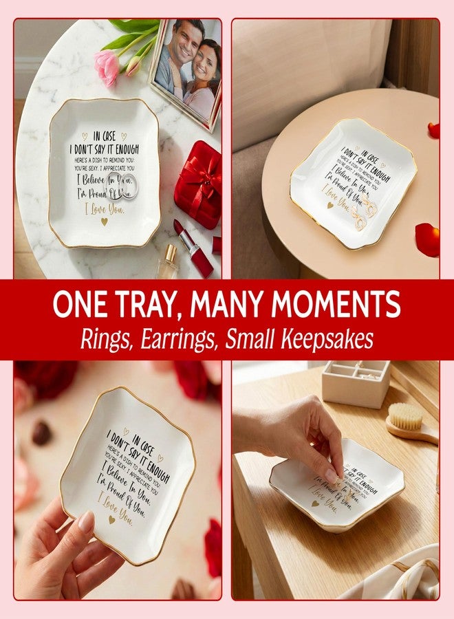 OASSIE Anniversary Couple Gifts for Women - 4"x4" Ceramic Jewelry Dish Tray - Romantic Wedding Anniversary Engagement Gifts for Her Women, Wife Birthday Gift Ideas, Girlfriend Gift, Decorative Tray - Image 5
