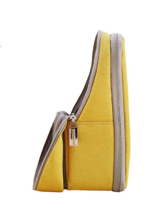 Kokuyo Student Stationery Bag, Phone Stand, Polyester Pencil Case, Yellow, Large Size 90*75(+20)*175Mm, Wsg-Pc173Y - Image 3