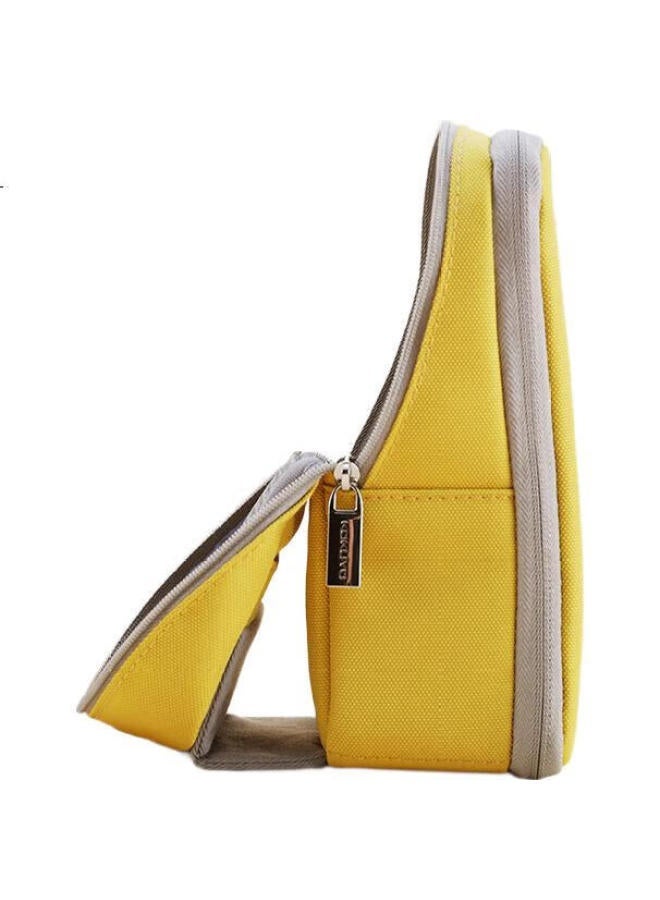 Kokuyo Student Stationery Bag, Phone Stand, Polyester Pencil Case, Yellow, Large Size 90*75(+20)*175Mm, Wsg-Pc173Y - Image 1
