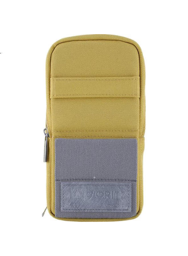 Kokuyo Student Stationery Bag, Phone Stand, Polyester Pencil Case, Yellow, Large Size 90*75(+20)*175Mm, Wsg-Pc173Y - Image 2