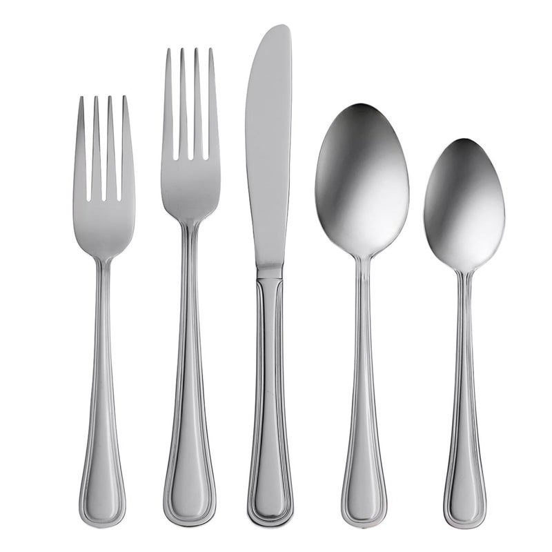 Oneida Tress Everyday Flatware Set 540 LB Metallic 50 Piece