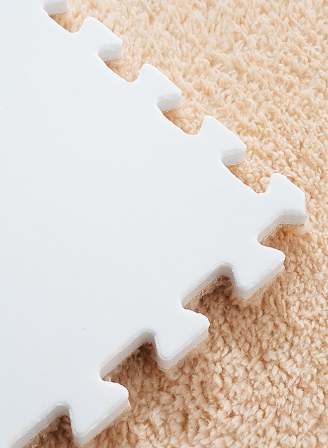 12Pcs Puzzle Foam Mat Interlocking Carpet Shaggy Soft EVA Foam Mats Fluffy Area Rugs Protective Floor Tiles Exercise Play Mat for Children Kids Room Home Parlor Bedroom Light Pink 30*30cm - Image 5