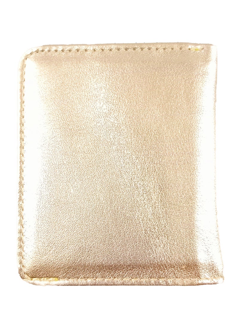 Selecta Now Premium 100% Genuine Sheep Leather Wallet for Women Soft Metallic Golden Leather ID Card & Credit Card Slots Fashionable Ladies Wallet - Image 2