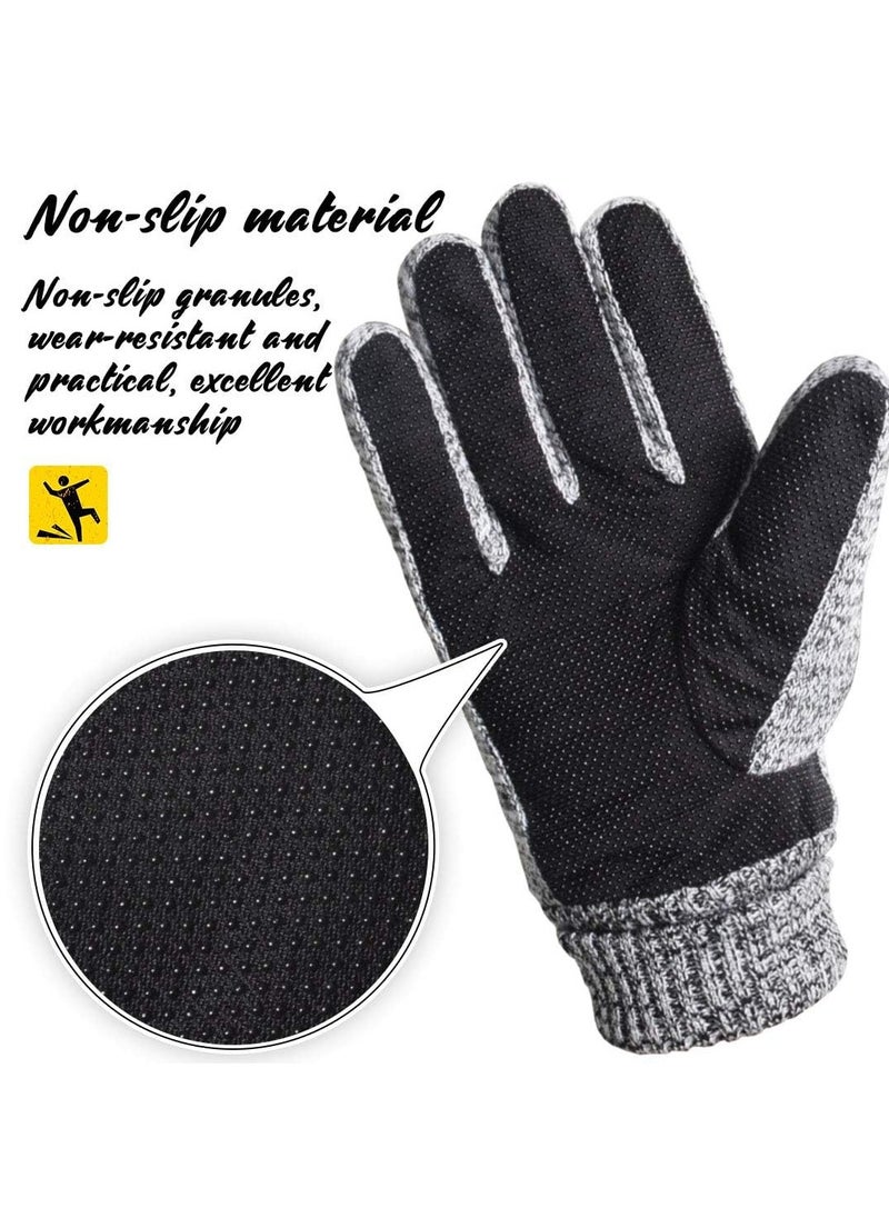 Generic - Men's Leather Thermal Gloves - Winter Thick Warm Fleece Lined, Windproof Cold Proof, Touchscreen Compatible, Ideal for Cycling, Driving, Running, Camping, Hiking - Image 1