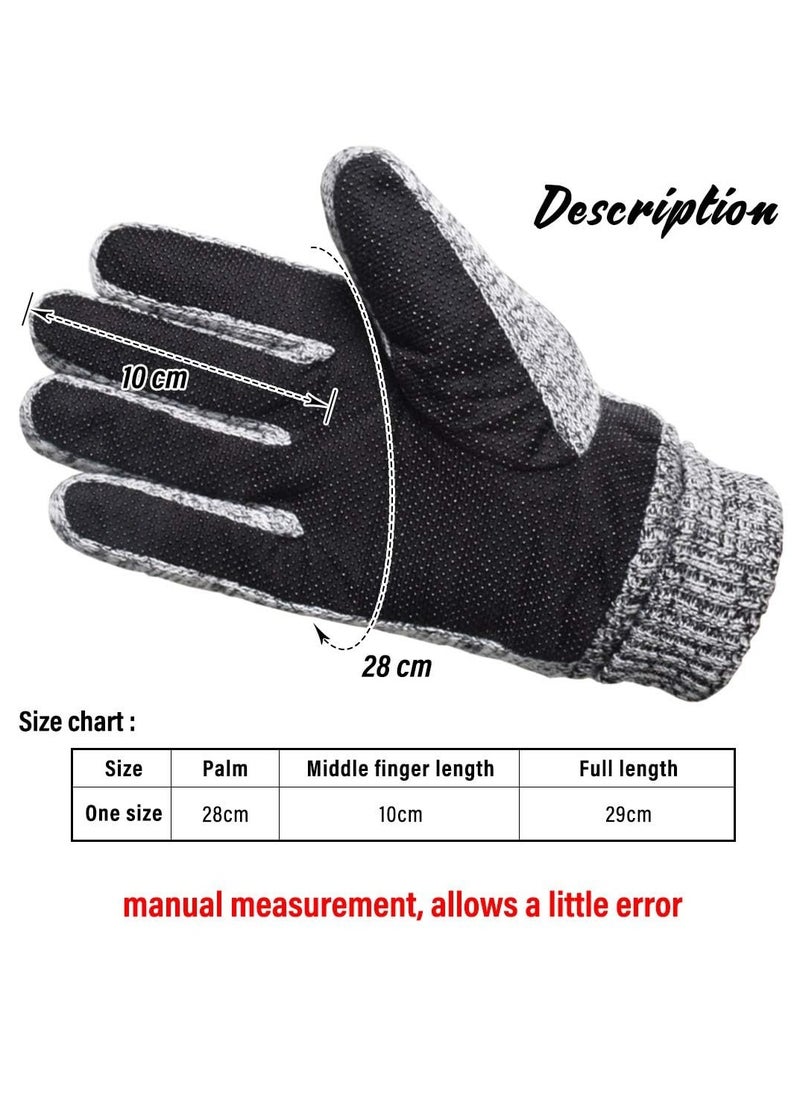 Generic - Men's Leather Thermal Gloves - Winter Thick Warm Fleece Lined, Windproof Cold Proof, Touchscreen Compatible, Ideal for Cycling, Driving, Running, Camping, Hiking - Image 1