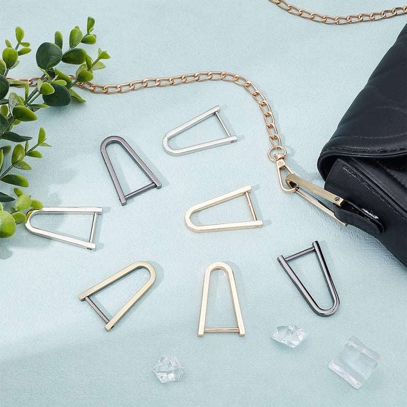 كلاراكو Klarako 8 قطع حلقات D برغي في القيد، 4 ألوان حلقات D على شكل حدوة حصان على شكل حرف U 1.1 بوصة حلقات D نصف دائرية مع برغي إغلاق حامل مفاتيح سلسلة مفاتيح محفظة أدوات يدوية من الجلد حزام سلسلة مفاتيح إكسسوارات - Image 5