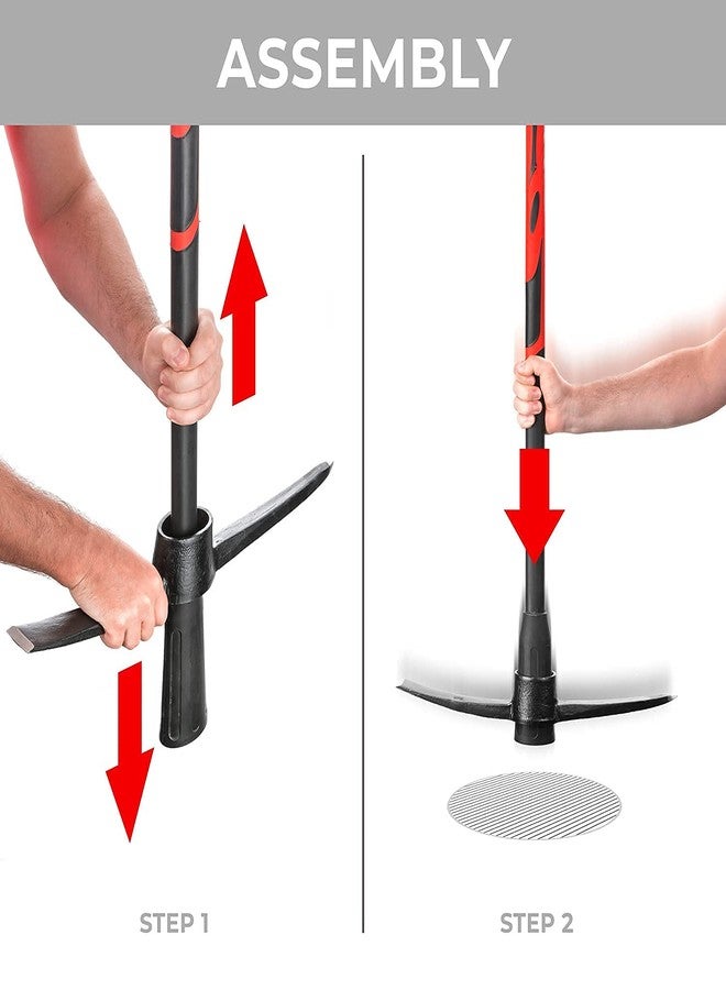 INTERTOOL Pick Axe, Heavy Duty Digging Mattock, Cultivate Garden, Loosen Soil, Adze Hoe, Shock Absorbing Fiberglass Max Grip Handle, 36" HT08-0305 - Image 3