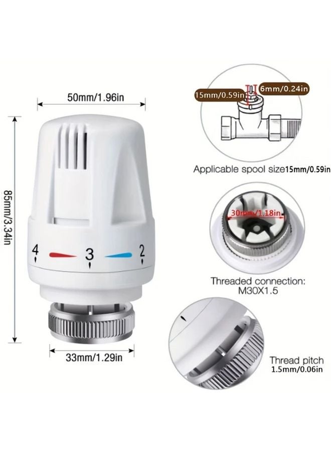 Smart Thermostatic Radiator Valve Head M30x1 5 White ABS Automatic Temperature Control - Image 5