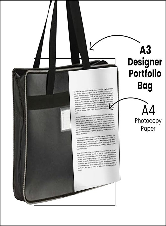 WORLDONE A3 (Bigger Size) | Faux Leather (PP) Portfolio Bag (50.5 * 35.5 cm) (Approx Double The Size of photocopy Paper Size) | for Artists, Architects, Designers | Black Color (Pack of 1) - Image 4