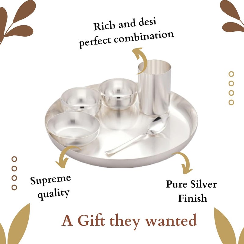 Silver Glow طقم أدوات المائدة الفاخرة من الفولاذ المقاوم للصدأ بلمسة فضية من سيلفركلو 6 قطع طقم عشاء فضي مطلي مثالي للمنزل والمطاعم والهدايا وحفلات الزفاف - Image 3