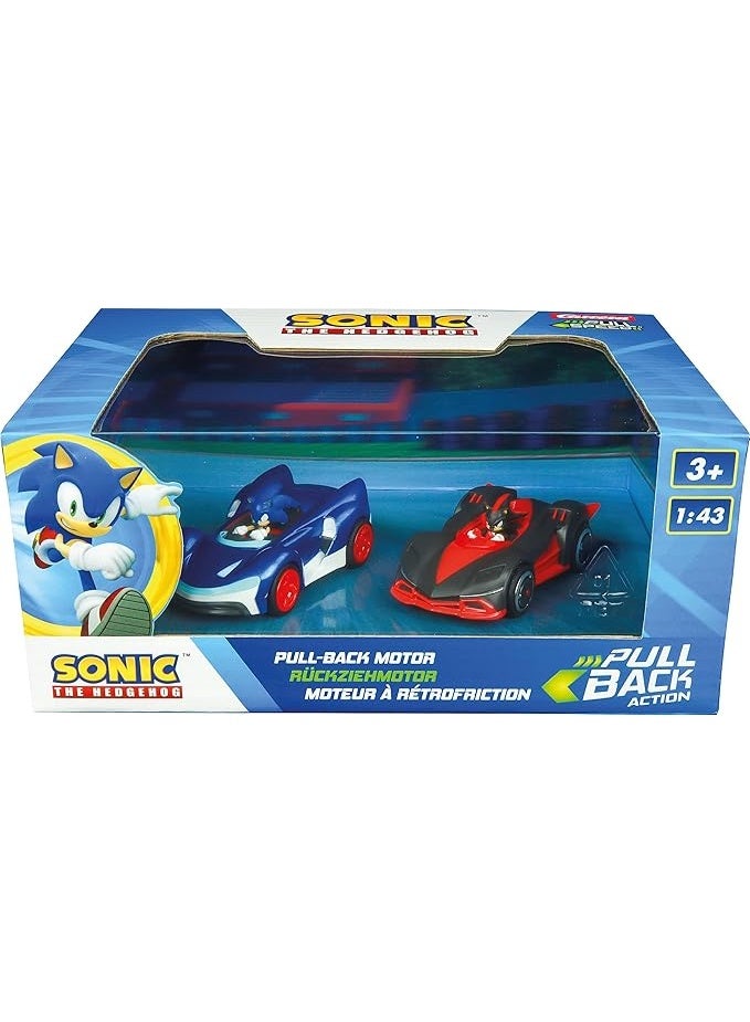 Carrera Pull N Speed Sonic Vs Shadow 1:43 Twin Pack 13023 - Image 1
